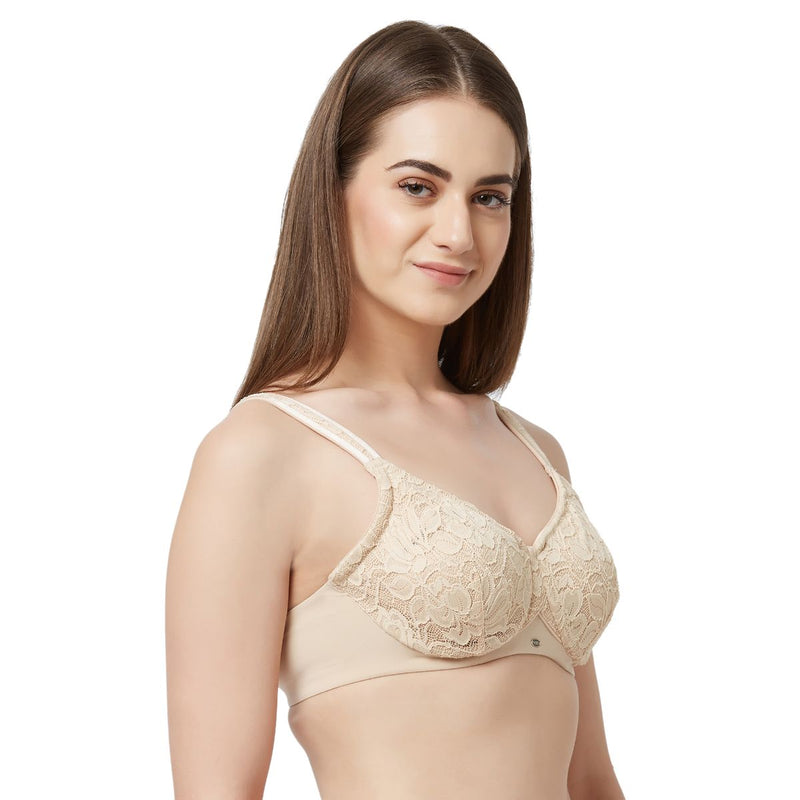 Full Coverage Non-Padded Wired Lace Bra(Pack Of 2)