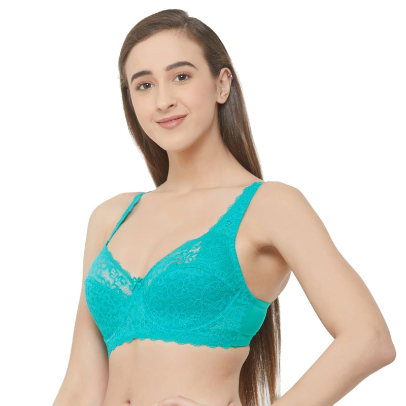 Full Coverage Non Padded Wired Lace Bra(Pack Of 2)