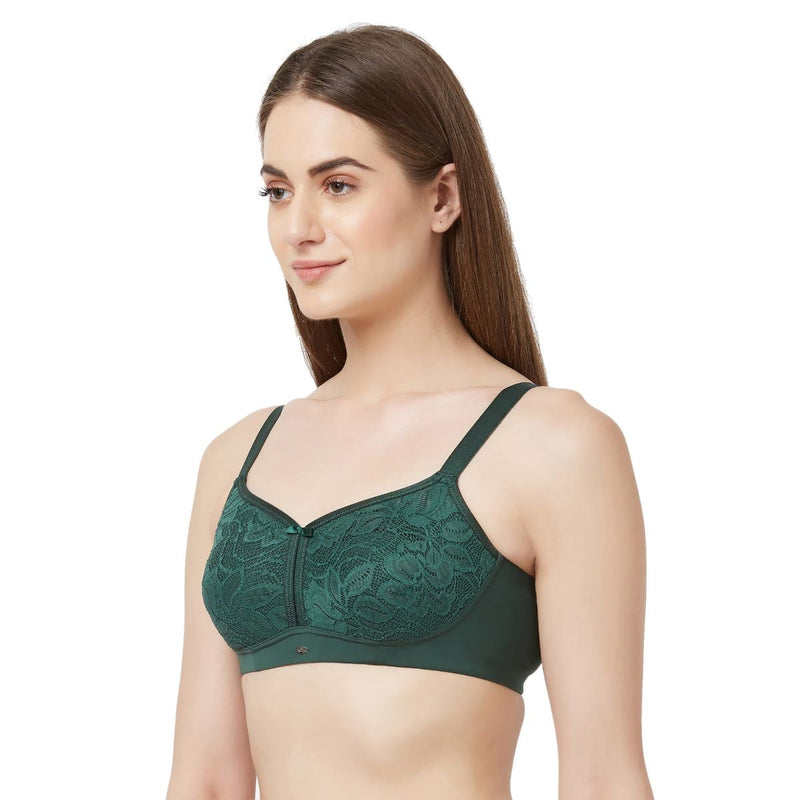 Buy Soie Women's Solid Full Coverage Minimiser Non-Padded Non-Wired Bra  Nude at
