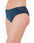 Blue & Red Solid Polyamide Spandex Lacy Brief  (PACK OF 2) FP-1544