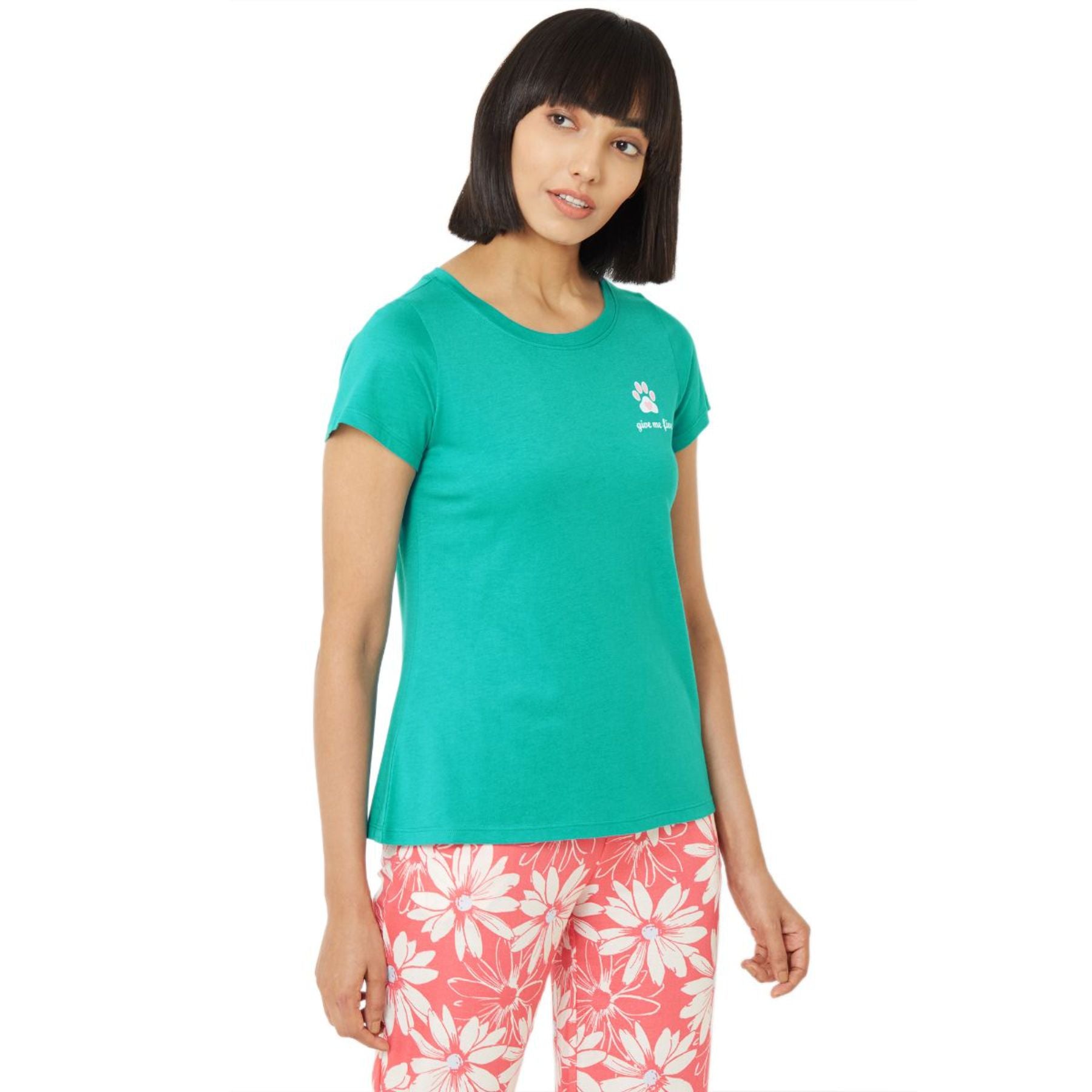 Soft Cotton Modal Solid &amp; Printed Lounge T-shirt (PACK OF 2) NT-120