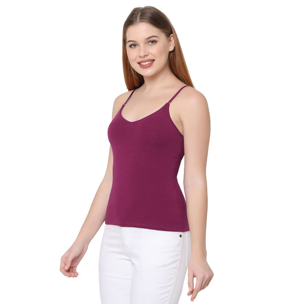 Buy Elk Womens Bra slip Camisole Adjustable strap Green Pink Violet color 3  pcs Combo Online at Low Prices in India 
