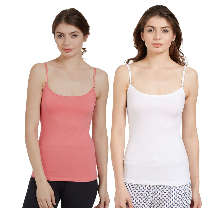 Solid Cotton spandex Camisole-SC-7-(PACK OF 2) – SOIE Woman