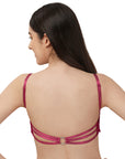 Medium Coverage Padded Underwired Multiway Transparent Back Bra FB-541