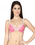 Medium-covered, Padded, Wired, lace Printed Plunge Bra-FB-517