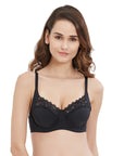 Medium coverage Non Padded Wired Seamed Lace Bra-FB-608