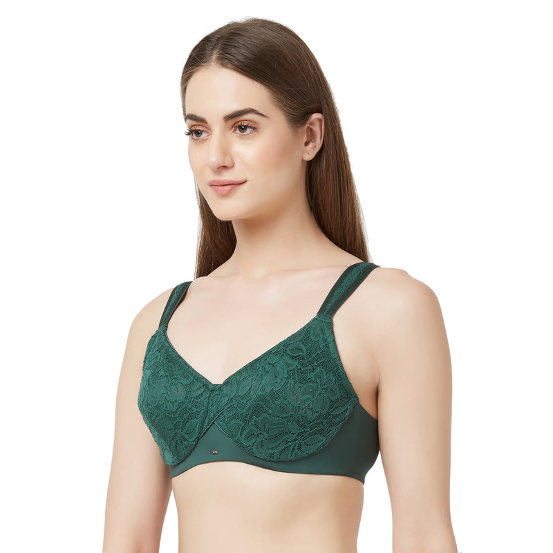 Full Coverage Non-Padded Wired Lace Bra - FB-610