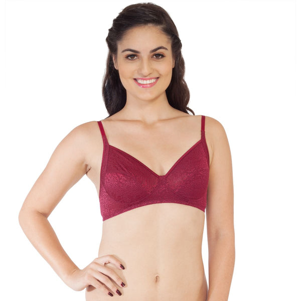 Non-Padded Non-Wired bra with floral embossed detail-FB-701