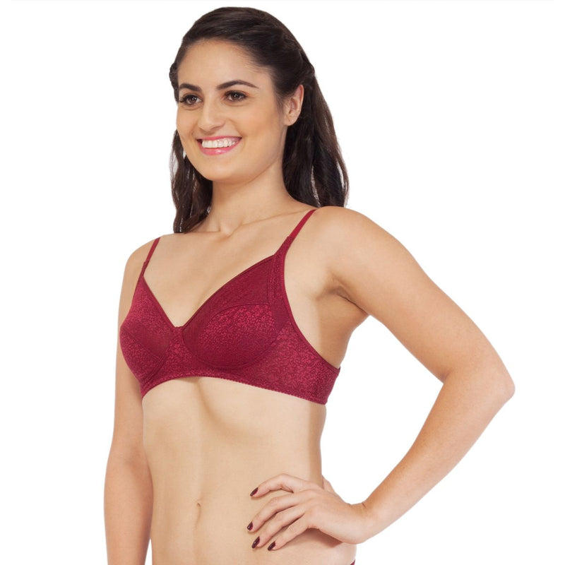 Non-Padded Non-Wired bra with floral embossed detail-FB-701