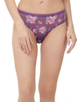 Violet Printed Mesh Fabric Hipster Brief FP-1532