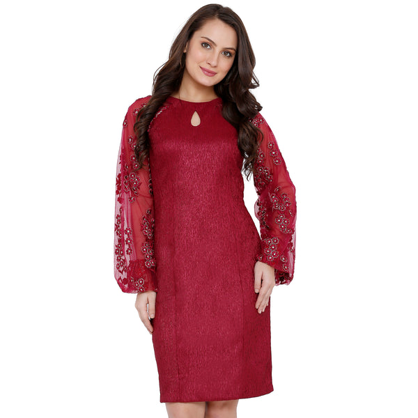 Raschel Fitted Party Dress-8221
