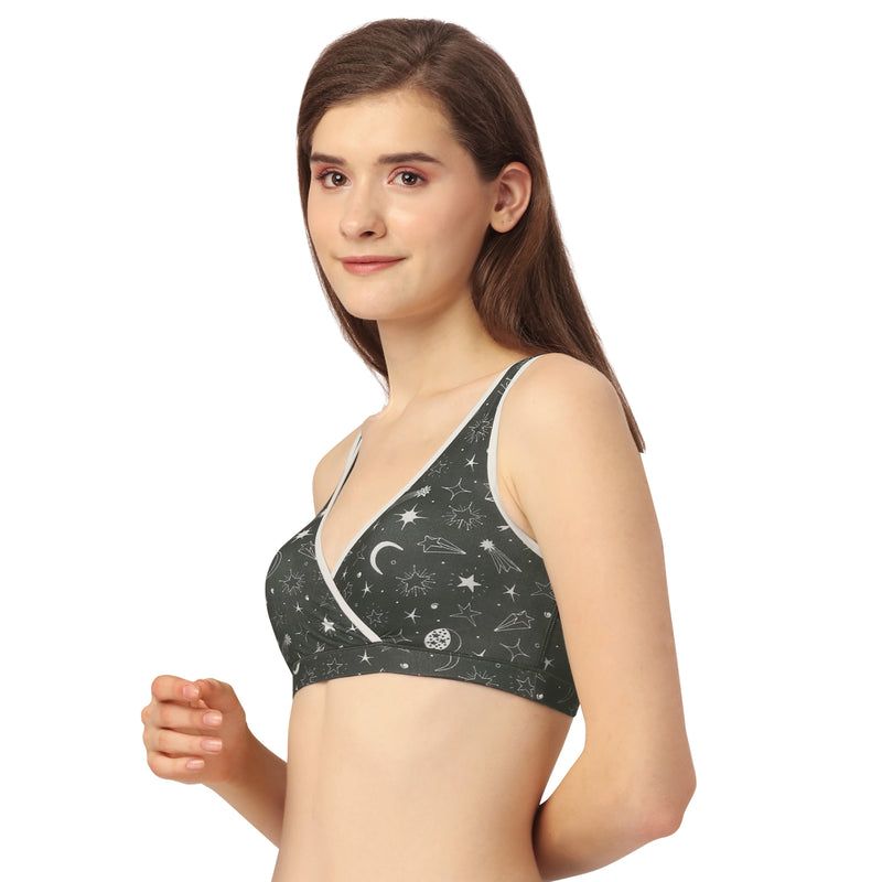 Non Padded Non Wired Lounge Bra with Removable Cups