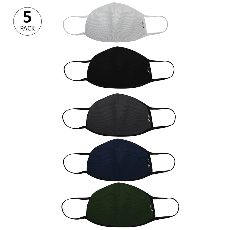 Triple Layer SN95 Reusable, Washable and Antimicrobial Mask - Pack of 5