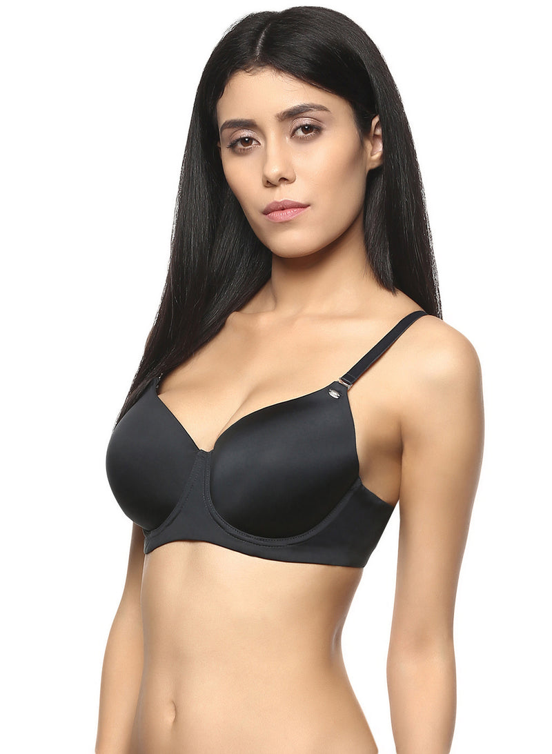 Semi/Medium Coverage Padded Non-Wired T-shirt Bra with Detachable  Straps-CB-125