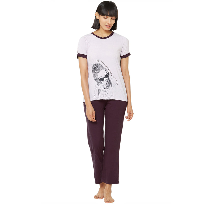 Half Sleeve Top with Pyjama Set-NT-110