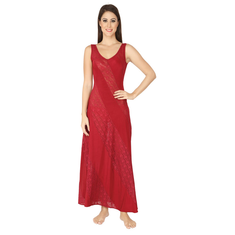 Ruby Lace Panelled Gown-NT-19