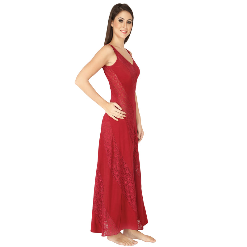 Ruby Lace Panelled Gown-NT-19