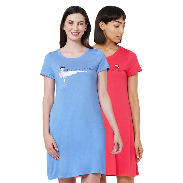 Hongchun Women's Sleepshirt NightGowns for Womens Short Sleeve Sleepwear  Shirts Nighties Soft Cotton Sleep Shirts XL 