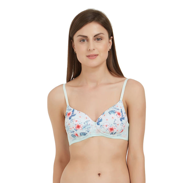 Polyamide Semi-Covered Padded Non-Wired Bra-FB-537-Tropical