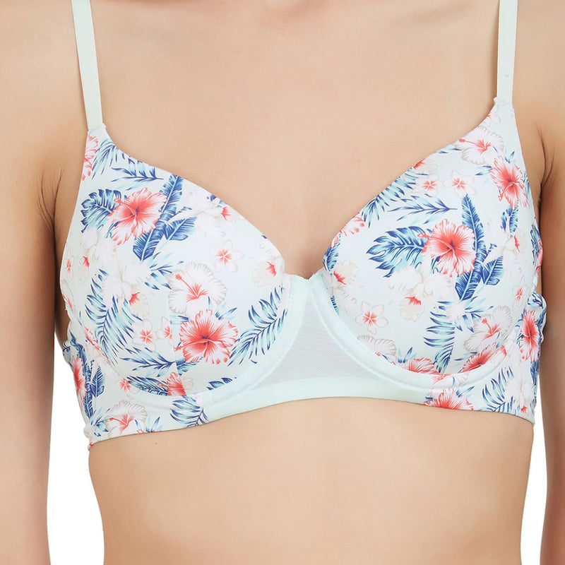 Polyamide Semi-Covered Padded Non-Wired Bra-FB-537-Tropical
