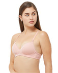 Semi/Medium Coverage Padded Non Wired T-shirt Bra with Detachable Straps-CB-125