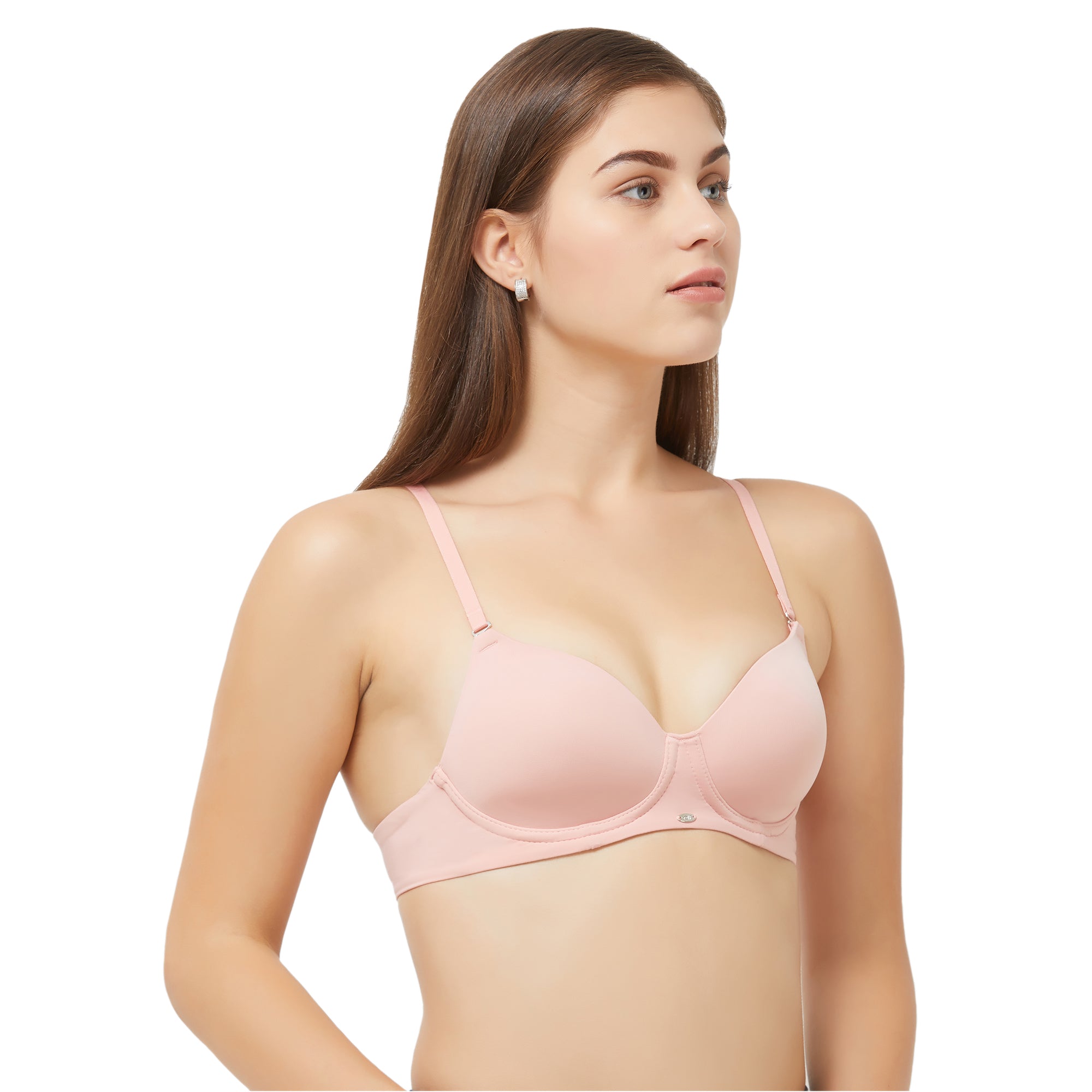 Semi/Medium Coverage Padded Non Wired T-shirt Bra with Detachable Straps-CB-125