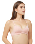 Semi/Medium Coverage Padded Non Wired T-shirt Bra with Detachable Straps-CB-125