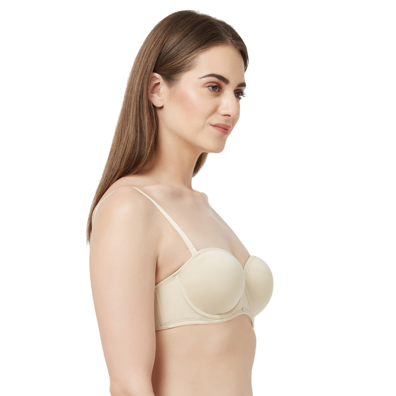 Buy SOIE Medium Coverage Padded Wired Multiway Strapless Bra With