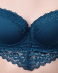 Semi/ Medium Coverage Wired Demi Cup Lace Bra with Brief- SET FB- 546-1544