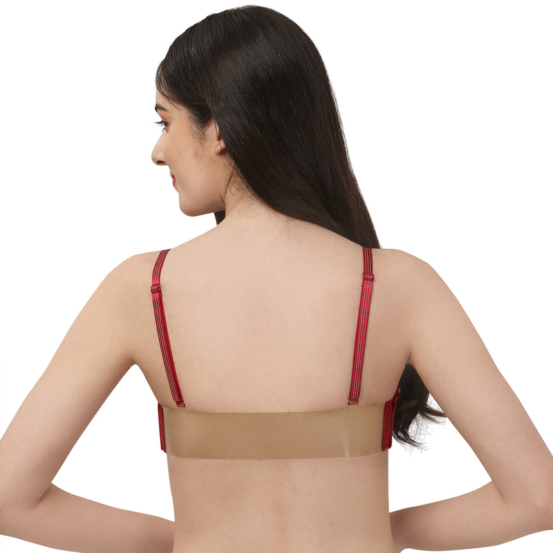 Padded Underwired Push Up Bra Transparent Strapless Back Party