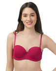 Medium Coverage Padded Underwired Multiway Transparent Back Bra FB-541