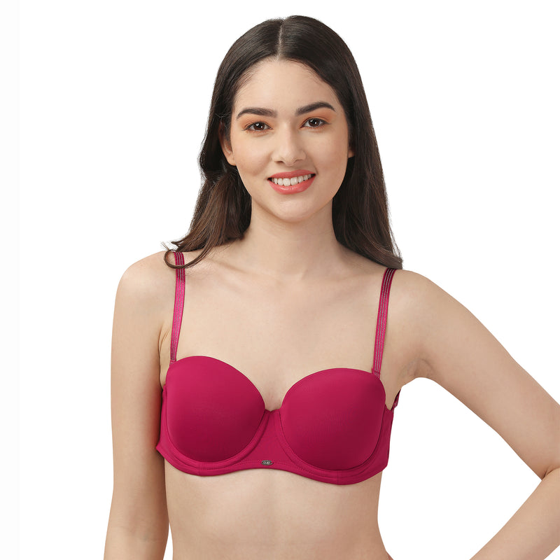 Medium Coverage Padded Underwired Multiway Transparent Back Bra FB-541 –  SOIE Woman
