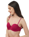 Medium Coverage Padded Underwired Multiway Transparent Back Bra FB-541