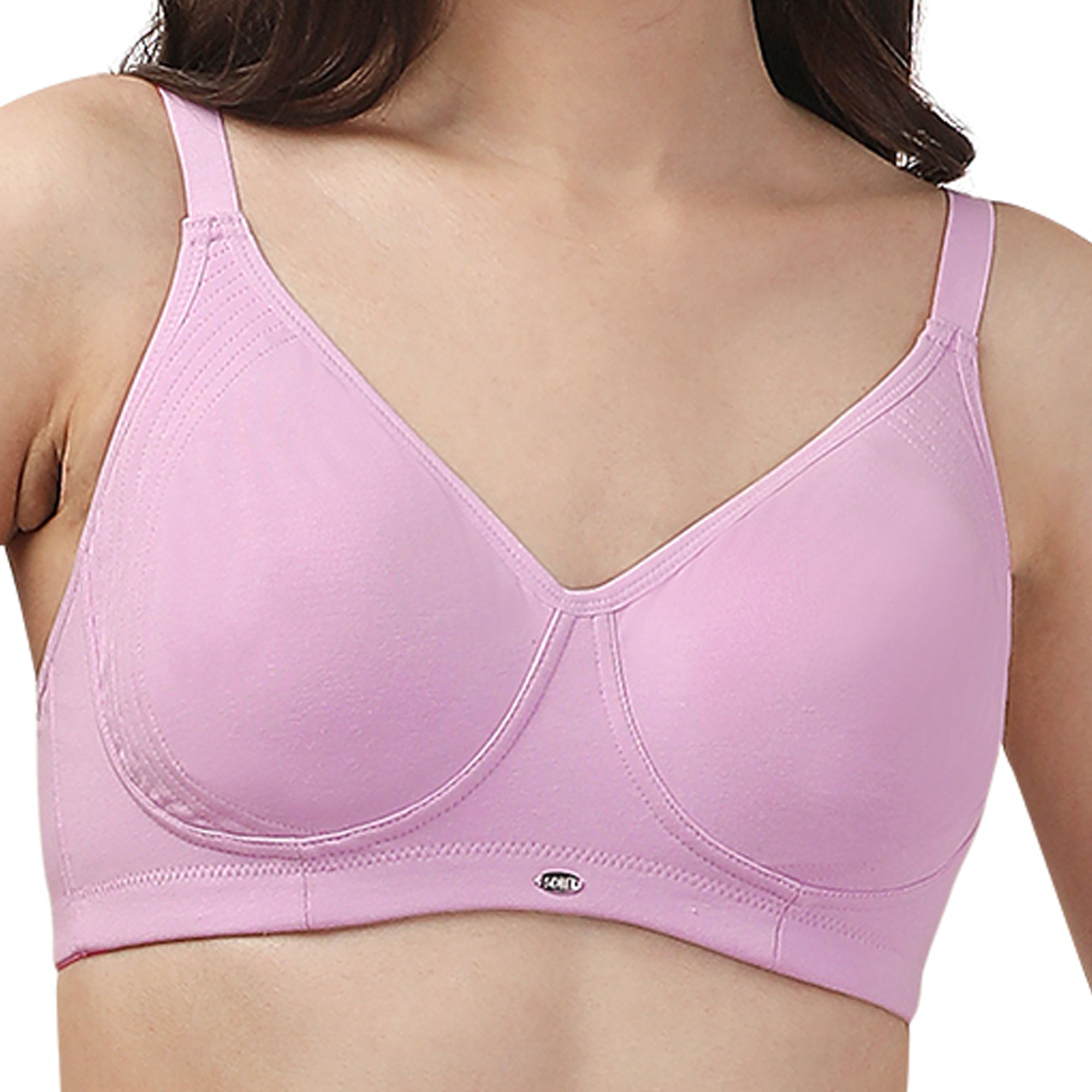 Non Padded Non Wired Full Coverage Cotton Spandex Encircled T-shirt Bra CB-339