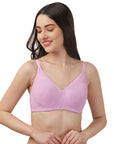 Non Padded Non Wired Full Coverage Cotton Spandex Encircled T-shirt Bra CB-339