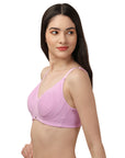 Non Padded Non Wired Full Coverage Cotton Spandex Encircled T-shirt Bra CB-339